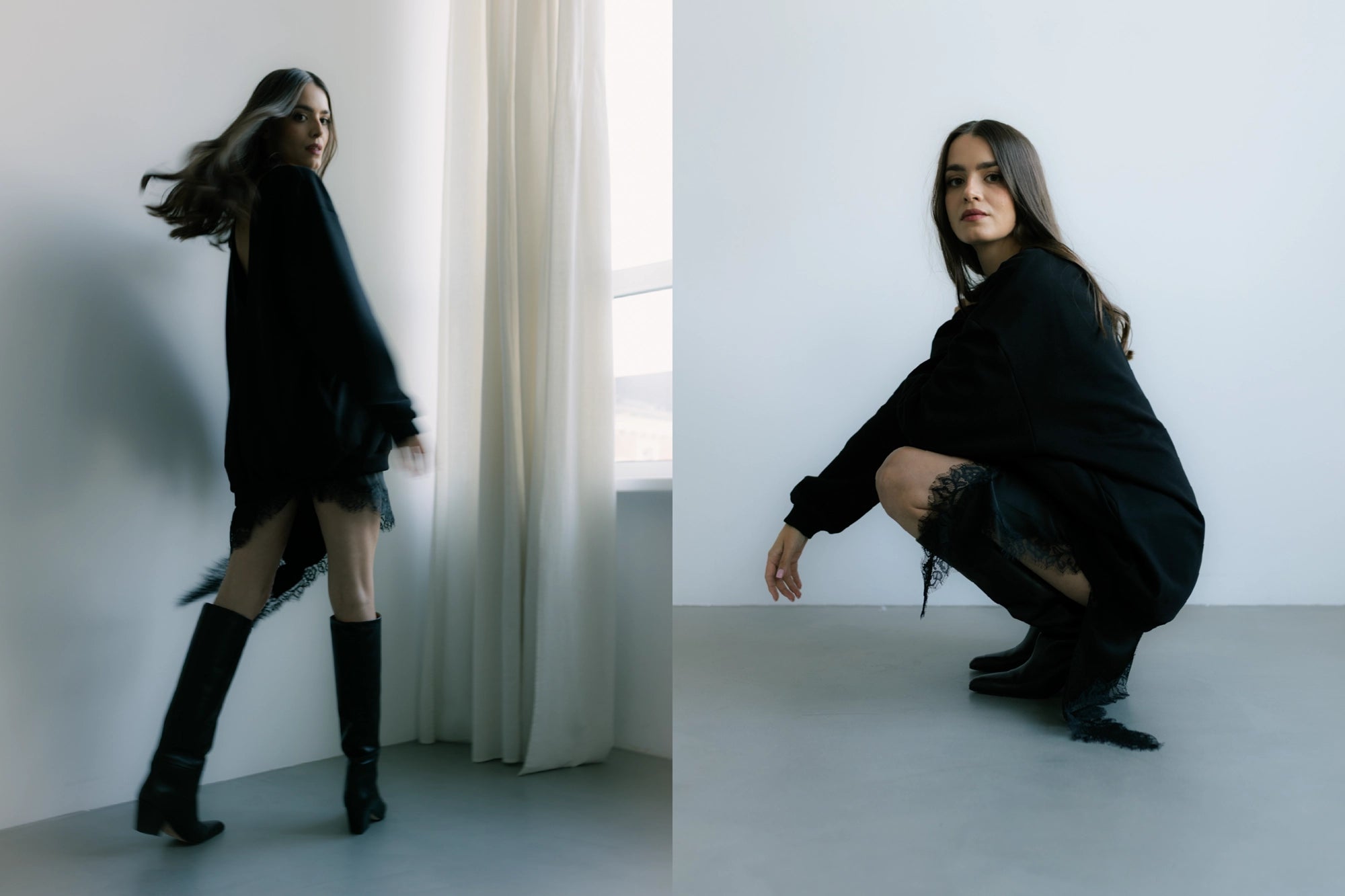 Milano Sweatshirt – oversize’owa bluza z wyrafinowanym wycięciem na plecach, łącząca minimalistyczną formę z nowoczesną zmysłowością, idealna do casualowych i street‑style’owych looków.